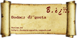 Bodacz Ágosta névjegykártya